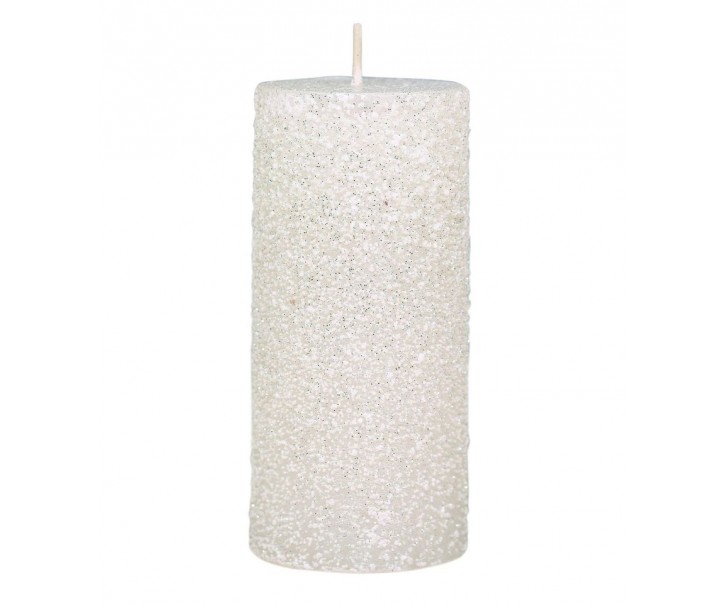 Krémová svíčka s glitry Rustic Candle - Ø 5 *11cm / 27h