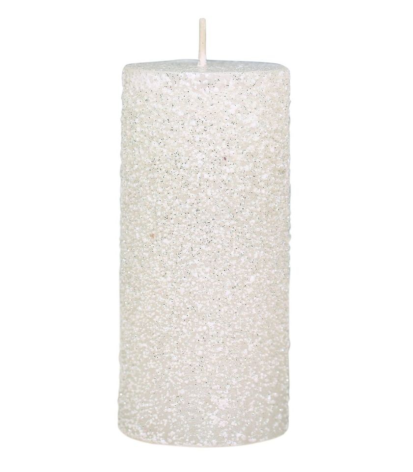 Krémová svíčka s glitry Rustic Candle - Ø 5 *11cm / 27h 71054819 (71548-19)