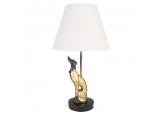 Černozlatá stolní lampa Dog se stínidlem - Ø 30*56 cm E27/max 1*60W