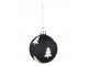 Sada 4ks černo-bílá skleněná ozdoba koule se stromky - Ø 8*8 cm