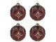 Sada 4ks vínová skleněná ozdoba koule Ornament - Ø 10*10 cm