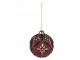 Sada 4ks vínová skleněná ozdoba koule Ornament - Ø 10*10 cm
