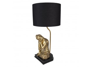 Černo-zlatá stolní lampa Buddha - Ø 26*54 cm E27/max 1*60W