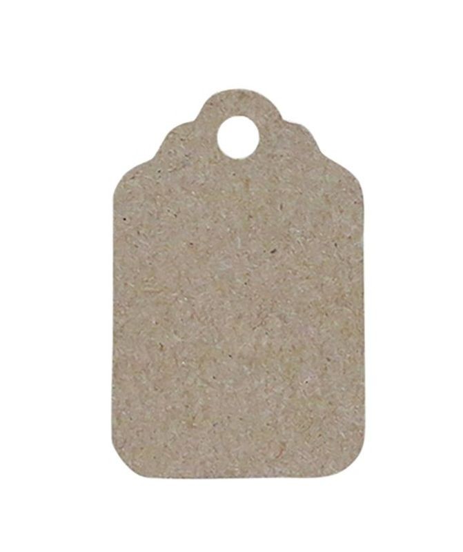 100ks hnědá papírová cedulka/ visačka - 3*5 cm