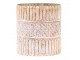 Krémovo-zlatý antik skleněný svícen na čajovou svíčku Malli - Ø 10*12 cm