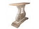 Béžový antik dřevěný odkládací stůl se zdobenou nohou - 121*40*99 cm