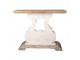 Béžový antik dřevěný odkládací stůl se zdobenou nohou - 121*40*99 cm