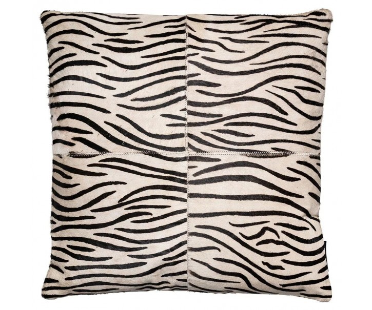 Kožený polštář s výplní Zebra (bos taurus taurus) - 45*45*15cm