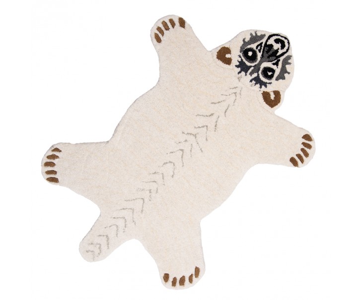 Vlněný kusový koberec medvěd Polar Bear- 60*90*2 cm