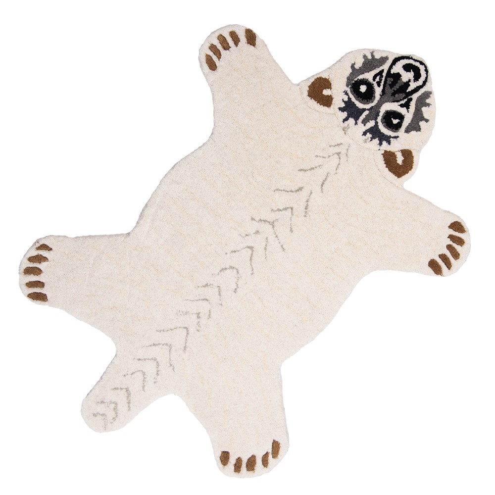 Vlněný kusový koberec medvěd Polar Bear- 60*90*2 cm Clayre & Eef