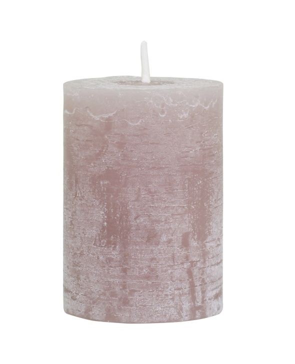 Taupe široká svíčka Rustic pillar - Ø 7*10cm