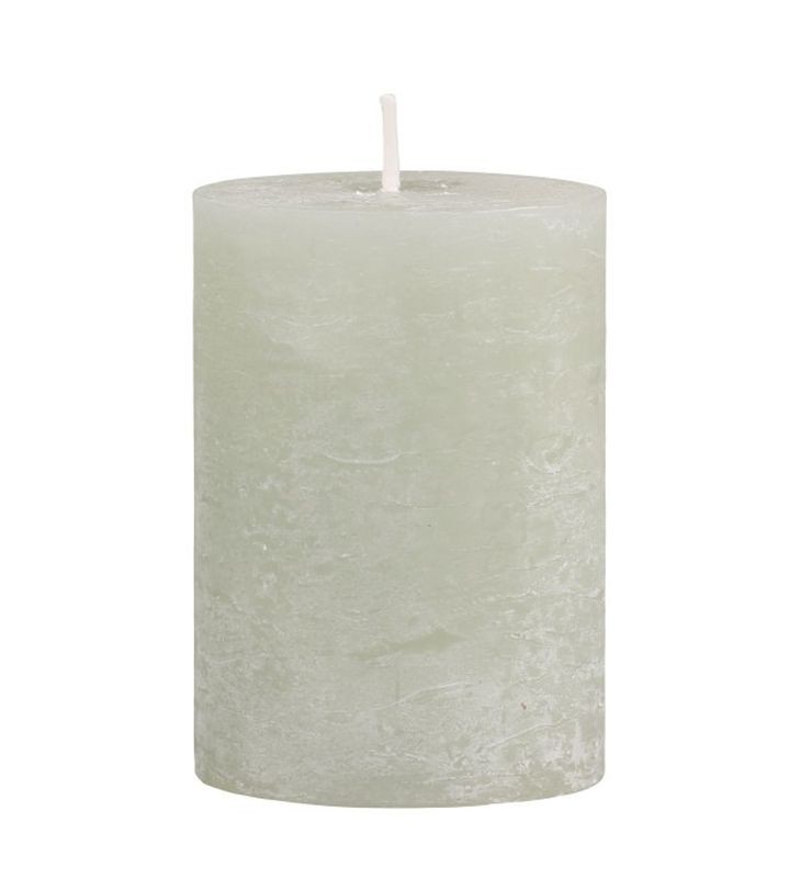 Zelená široká svíčka Rustic pillar verte - Ø 7*10cm/ 40h