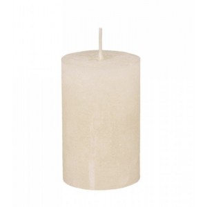 Pudrová široká svíčka Rustic pillar nude - Ø 5 *8cm / 16h