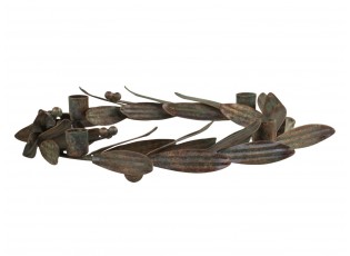 Mosazný antik kovový adventní věnec Chain - Ø 19*2 cm