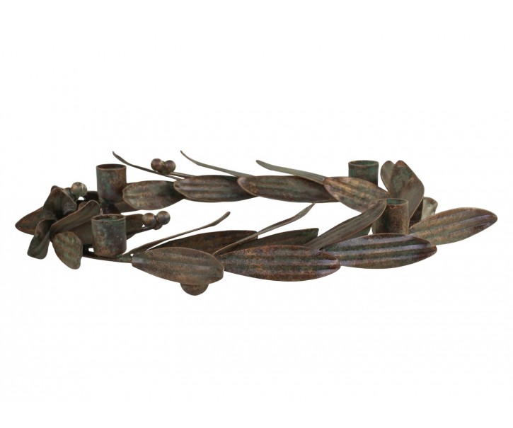 Mosazný antik kovový adventní věnec Chain - Ø 19*2 cm