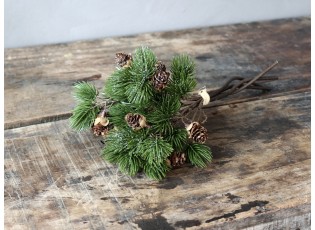 Vánoční zelená větvička se šiškami Fir Branch - 30cm