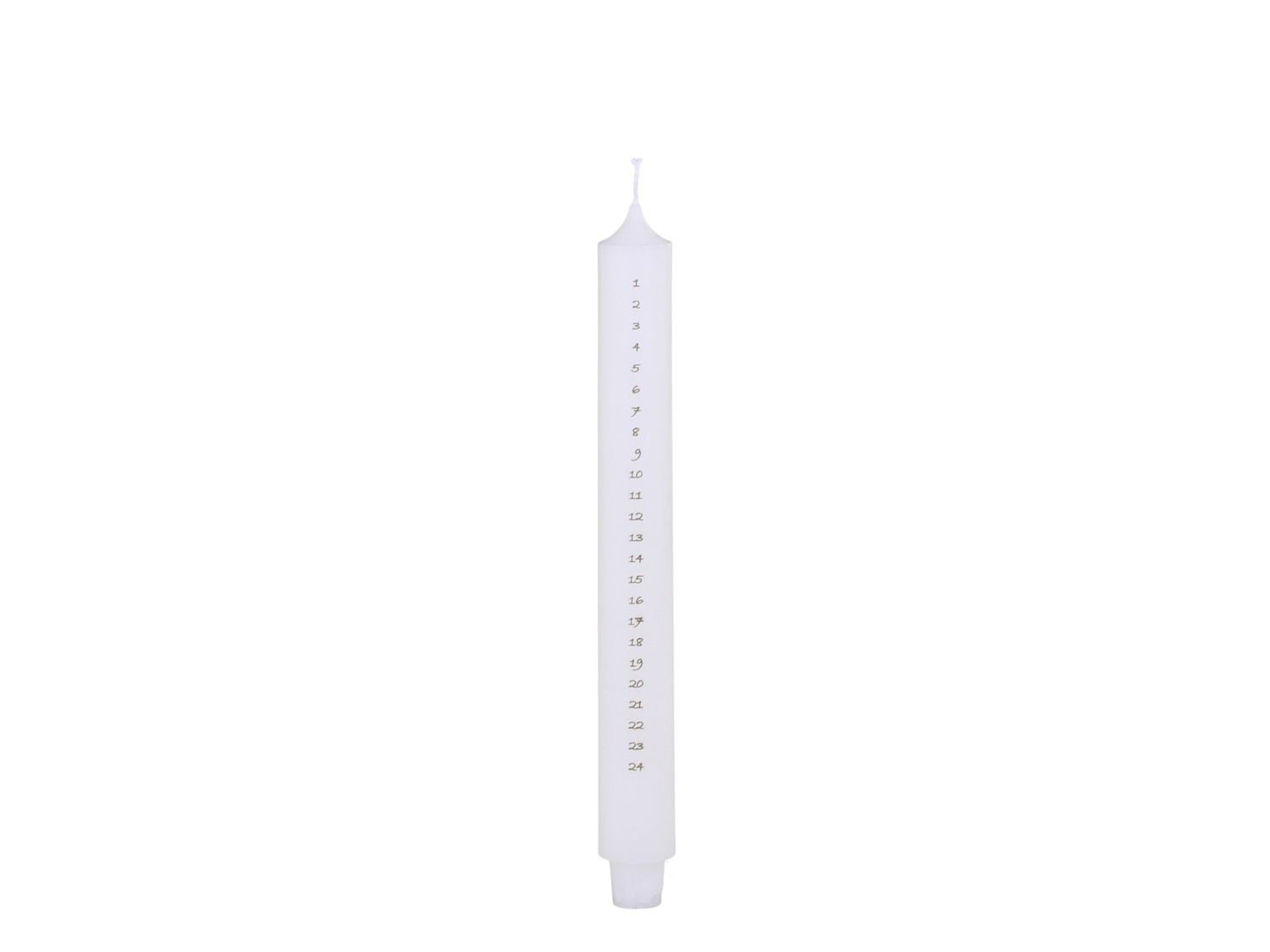 Bílá antik adventní svíčka s čísly Advent Candle - Ø 3*29cm / 20h