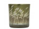 Zlatý skleněný svícen s trávou Palm grass vel.S - Ø 7*8cm