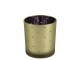 Zlatý skleněný svícen s fialovým vnitřkem vel.S - Ø 7,5*8cm
