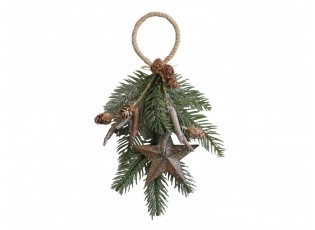 Vánoční závěsná větvička se šiškami Fir Branch - 27cm