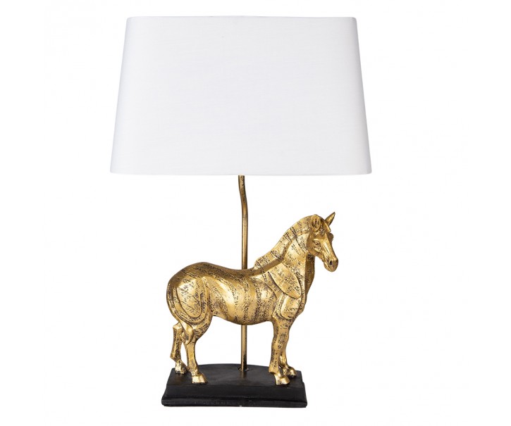 Stolní lampa se zlatou dekorací koně Horse golden - 35*18*55 cm E27/max 1*60W