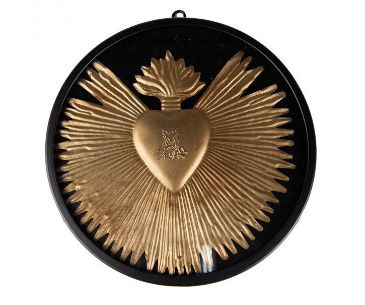Nástěnná dekorace Srdce Gold 23x2 cm - Ř 23x2 cm Clayre & Eef