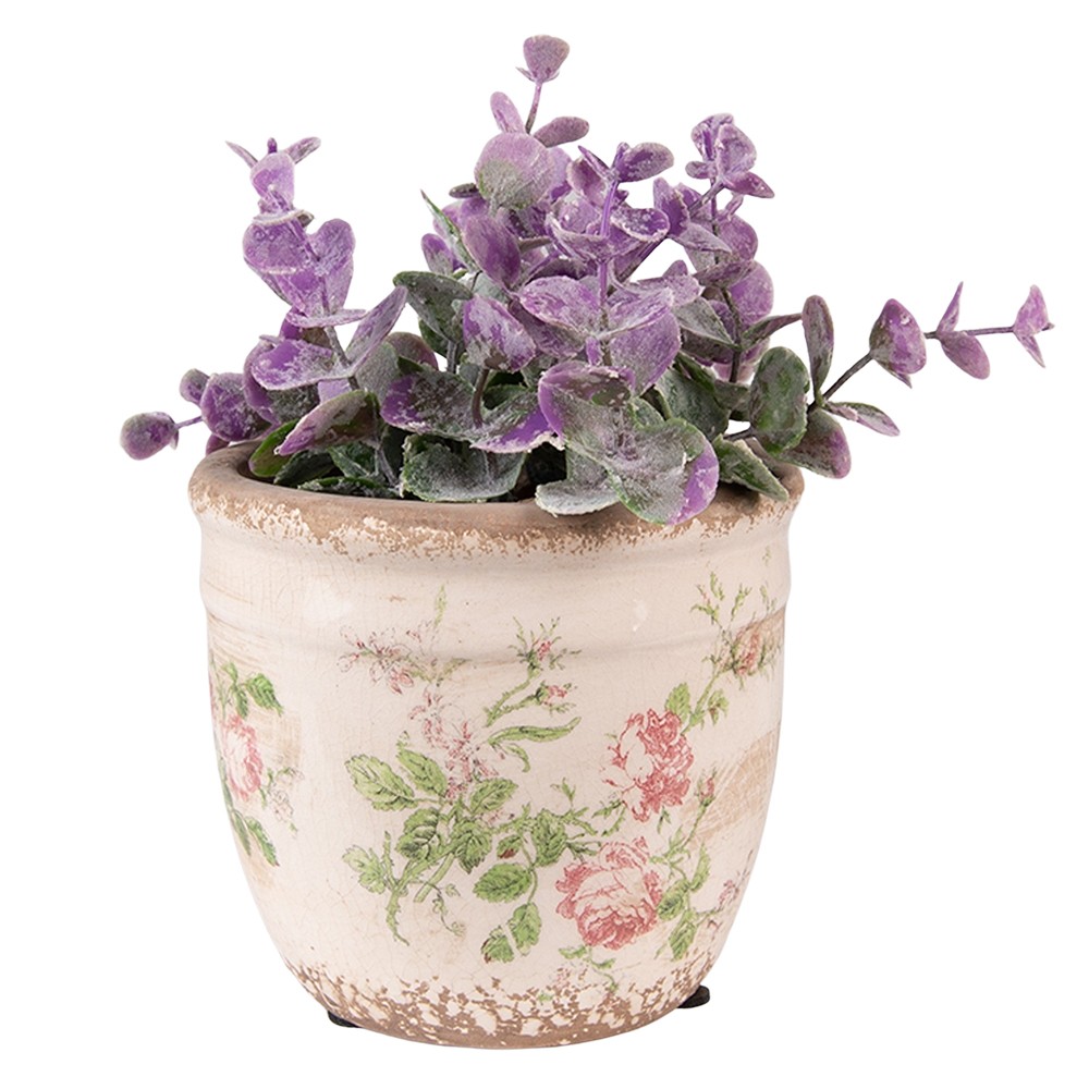 Keramický obal na květináč s růžemi Rossia S - Ø 12*11 cm
