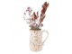 Béžový keramický dekorační džbán s kvítky Floral Cartoon - 21*14*23 cm