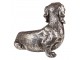 Stříbrná antik dekorace socha jezevčík - 27*15*23 cm