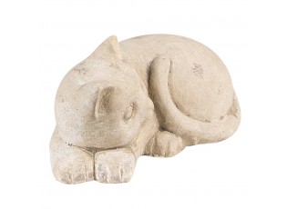 Béžová antik dekorace kočka - 25*15*12 cm