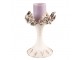Béžový antik kovový svícen s květy Valérie S - Ø17*21 cm