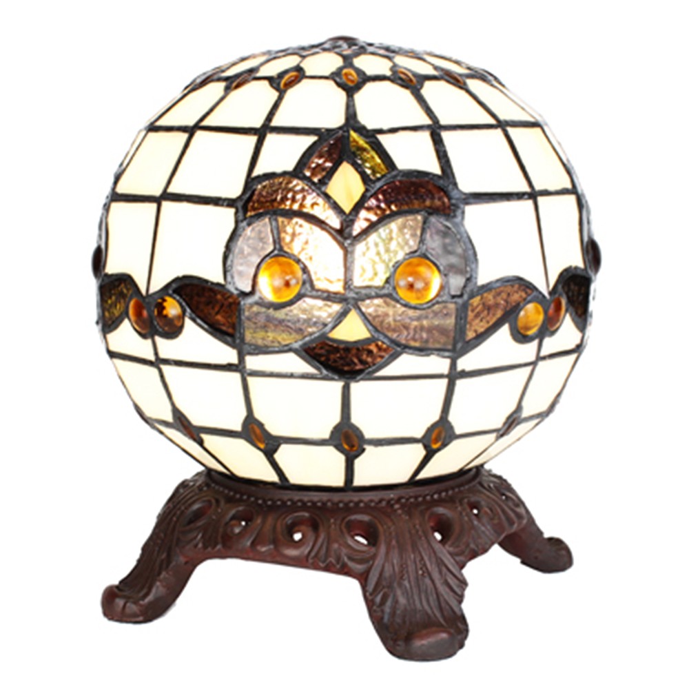 Stolní lampa Tiffany ve tvaru koule Gullia - Ø 20*25 cm E14/max 1*25W Clayre & Eef