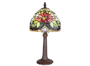 Barevná stolní lampa Tiffany s květy - Ø 20*36 cm E14/max 1*25W