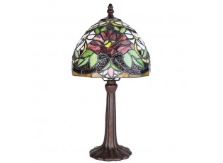 Barevná stolní lampa Tiffany s květy - Ø 20*36 cm E14/max 1*25W