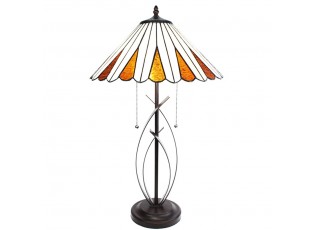 Béžovo-hnědá stolní lampa Tiffany Owa - Ø 41*69 cm E27/max 2*60W