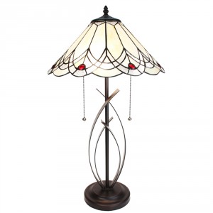 Stolní lampa Tiffany Red Dot - 39x69 cm E27/max 2x60W