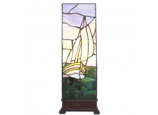 Stolní lampa Tiffany s plachetnicí Viw - 18*18*48 cm E14/max 1*40W