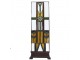 Béžovo-hnědá hranatá stolní lampa Tiffany Salli - 18*18*48 cm E14/max 1*40W