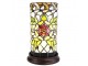 Válcovitá stolní lampa Tiffany s květinou Flo - Ø 15*26 cm E14/max 1*40W