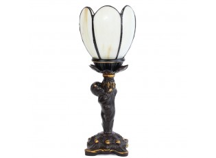 Stolní lampa Tiffany s dítkem a květem Angio - 12*12*28 cm E14/max 1*25W