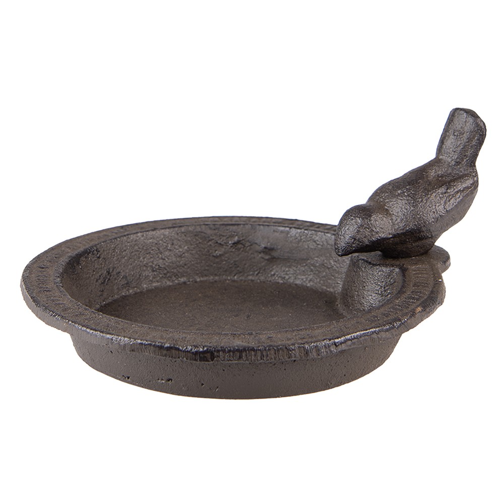 Hnědé litinové pítko/ krmítko pro ptáčky - 16*18*9 cm