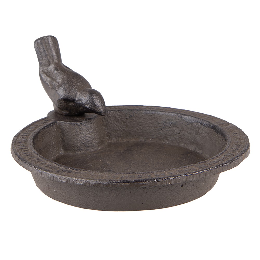 Hnědé litinové pítko/ krmítko pro ptáčky - 16*18*9 cm
