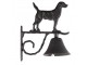 Černo-hnědý litinový zvonek se psem - 11*21*27 cm