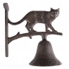 Hnědý litinový zvonek s kočkou - 9*18*24 cm Barva: hnědáMateriál: litinaHmotnost: 1,008 kg