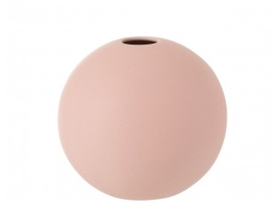 Světle růžová keramická kulatá váza Matt Pink S - 12*12*11,5 cm