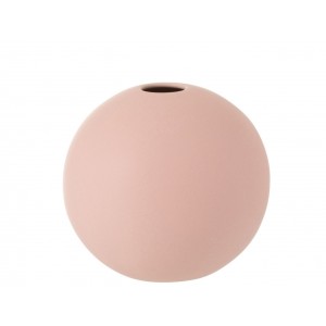 Světle růžová keramická kulatá váza Matt Pink S - 12*12*11,5 cm