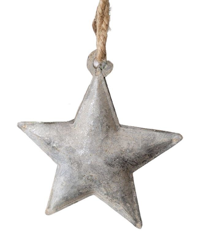 Zinková antik závěsná ozdoba hvězda - 8cm Sommerfield