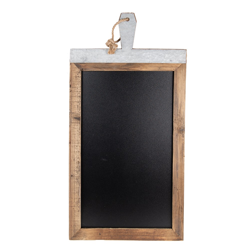 Nástěnná křídová tabule v dřevěno-zinkovém rámu - 40*1*80 cm Clayre & Eef
