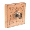 Bronzový antik nástěnný háček s oranžovou deskou - 10*6*10 cm