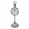 Šedé antik kovové stolní hodiny - 12*12*38 cm / 1*AA Barva: šedá antikMateriál: kovHmotnost: 0,238 kg